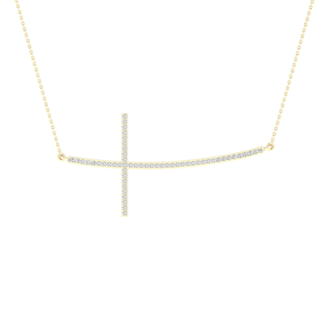 10K Yellow Gold Lab Diamond Pendant Necklace for Women