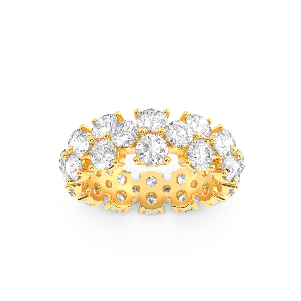 14KY 5ct Lab Diamond Cluster Ring F+VS+