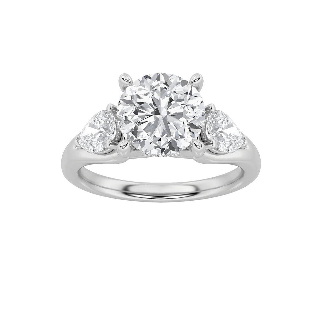 14KW 2CT Lab Diamond Three-Stone Engagement Ring