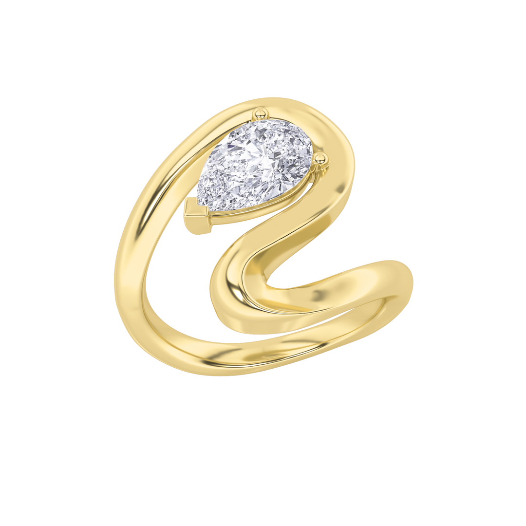 14K Yellow Gold 1.5ct Lab Diamond Pavé Statement Ring