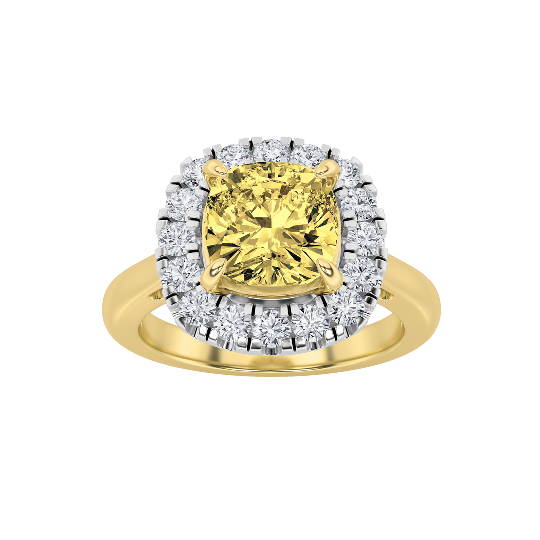 14K White Gold 2.5ct Lab Diamond Halo Ring