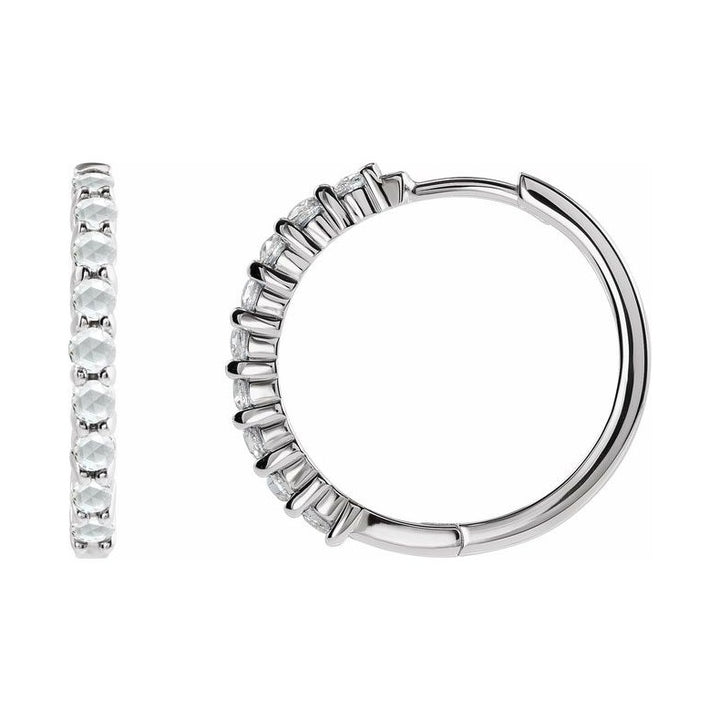Cabochon Hinged Hoop Earrings