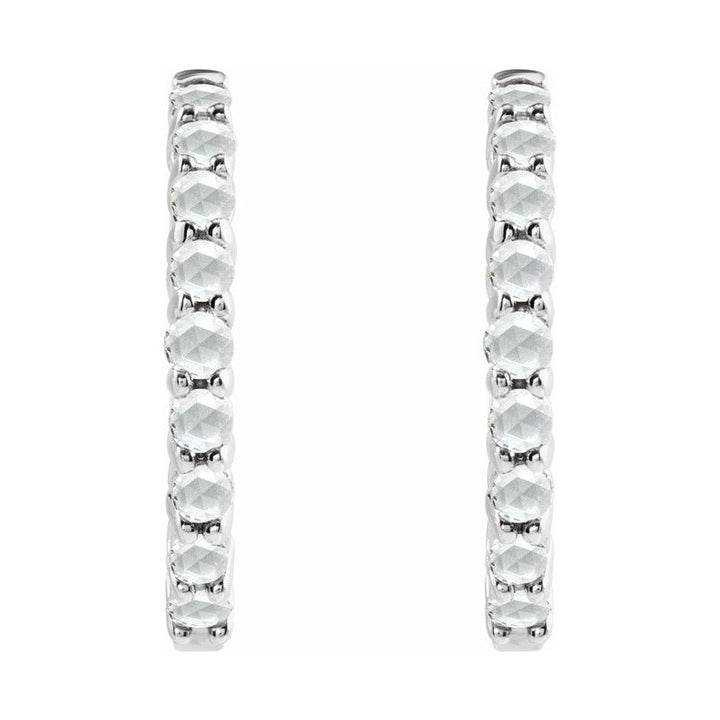 Cabochon Hinged Hoop Earrings