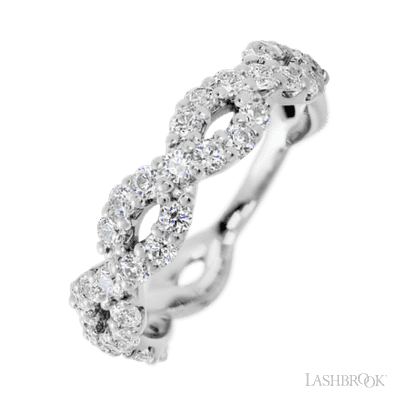 10K White Gold band with 36 Round Lab Grown Diamond having TCW-1.08