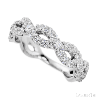 10K White Gold band with 36 Round Lab Grown Diamond having TCW-1.08