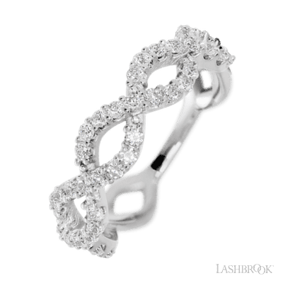 10K White Gold band with 46 Round Lab Grown Diamond having TCW-.69