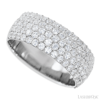 10K White Gold band with 88 Round Lab Grown Diamond having TCW-1.32