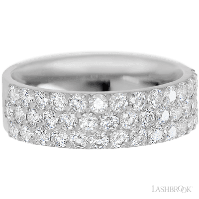 10K White Gold band with 43 Round Lab Grown Diamond having TCW-1.29