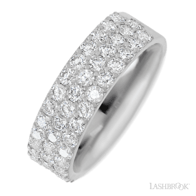 10K White Gold band with 43 Round Lab Grown Diamond having TCW-1.29