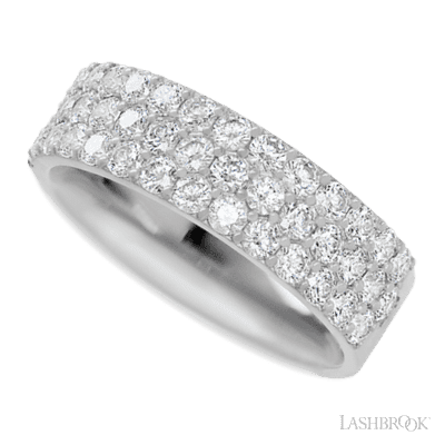 10K White Gold band with 43 Round Lab Grown Diamond having TCW-1.29