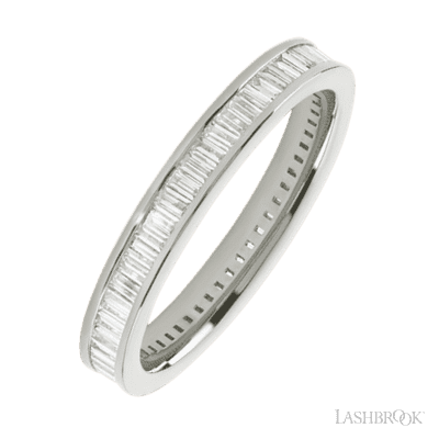 10K White Gold band with 64 Baguette Lab Grown Diamond having TCW-1.28