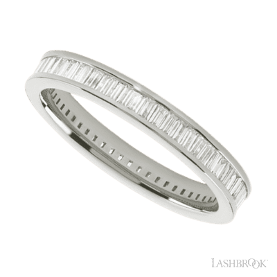 10K White Gold band with 64 Baguette Lab Grown Diamond having TCW-1.28