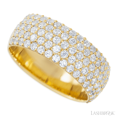 10K Yellow Gold band with 88 Round Lab Grown Diamond having TCW-1.32