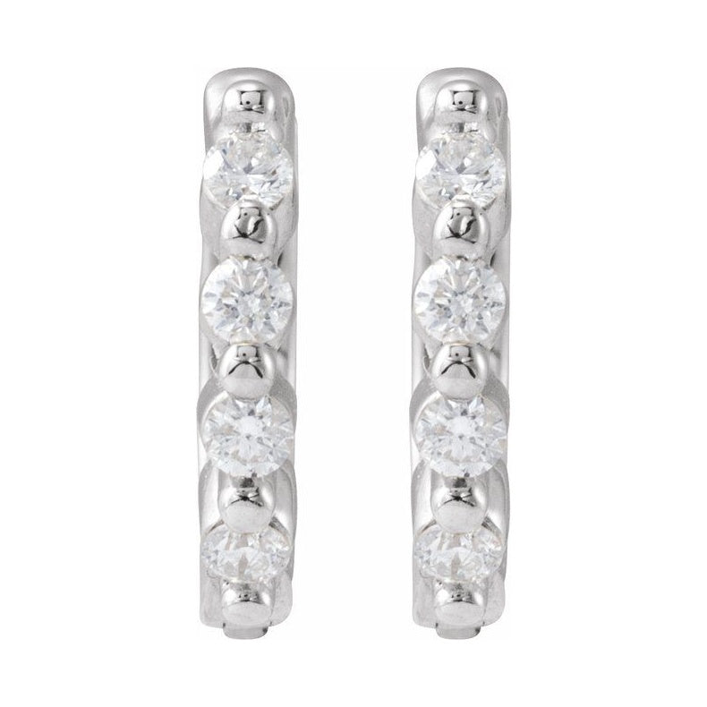 Accented Hinged Hoop Earrings