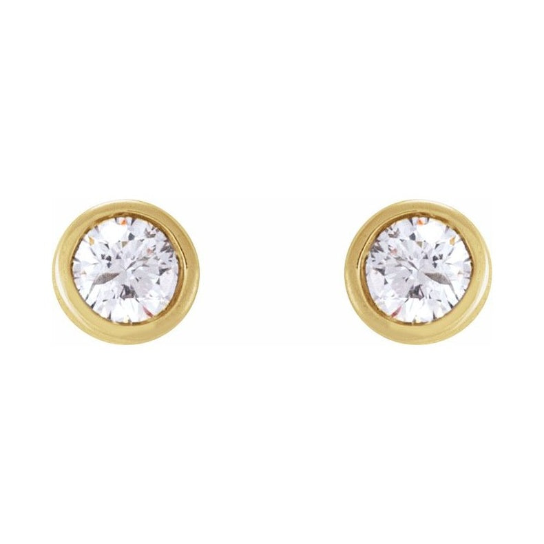 Round Bezel-Set Earrings