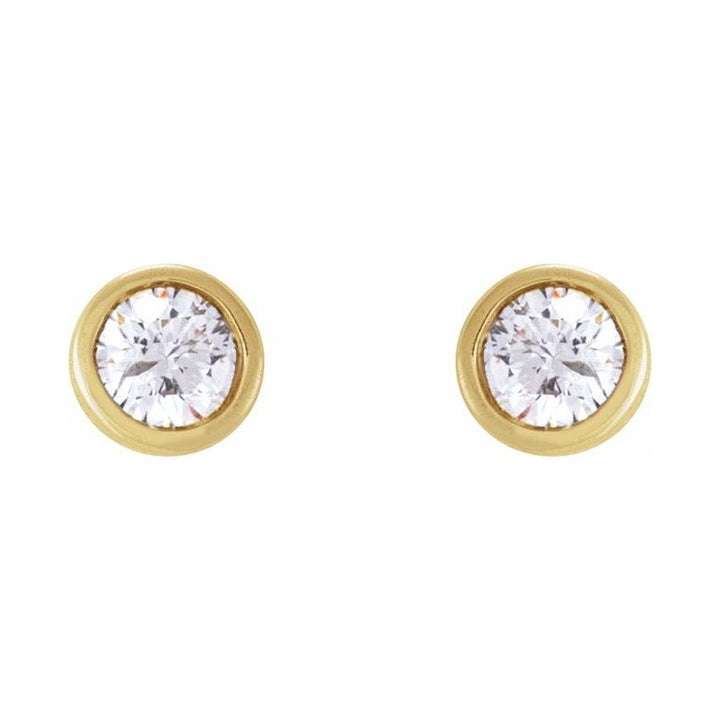 Round Bezel-Set Earrings