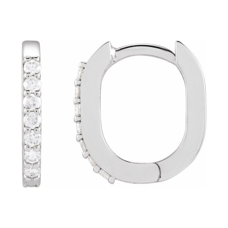 Accented Elongated Hoop Earring