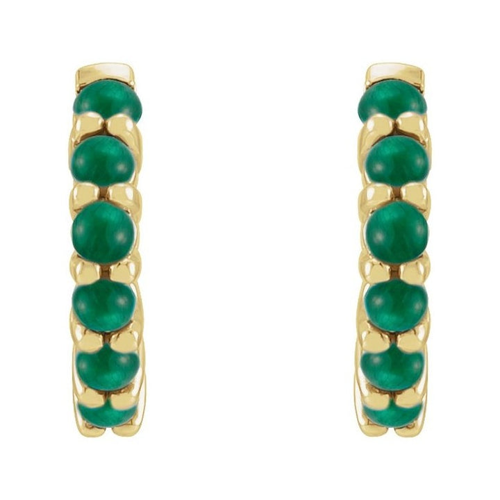 Cabochon Hinged Hoop Earrings