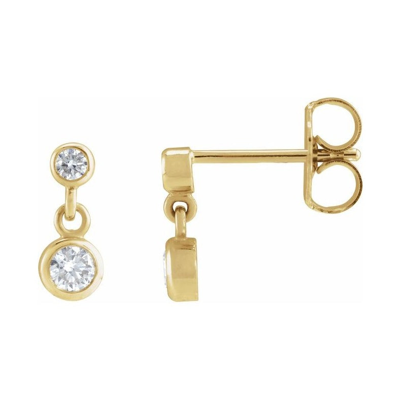 Two-Stone Bezel Set Earrings