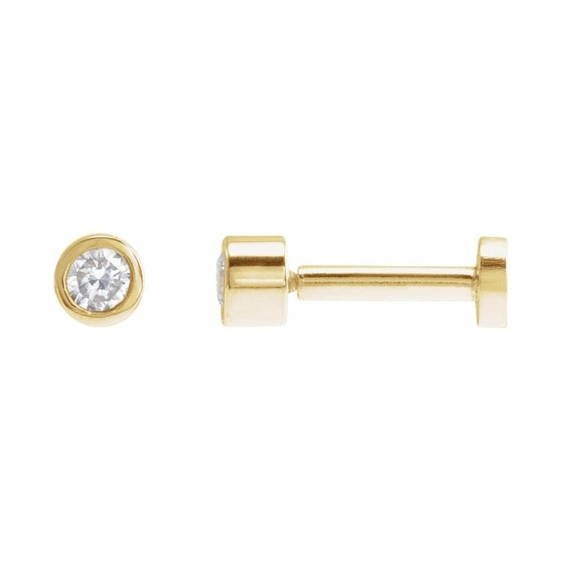 Round Bezel-Set Earrings
