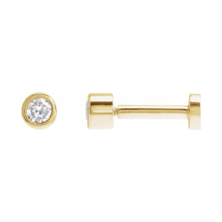 Round Bezel-Set Earrings