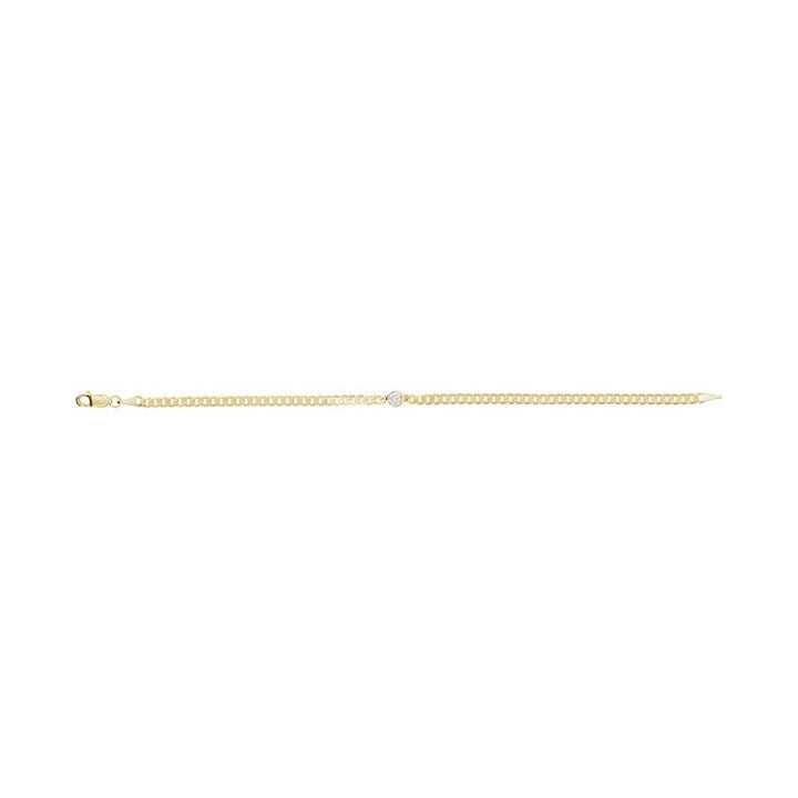 Bezel-Set Solitaire Curb Link Bracelet
