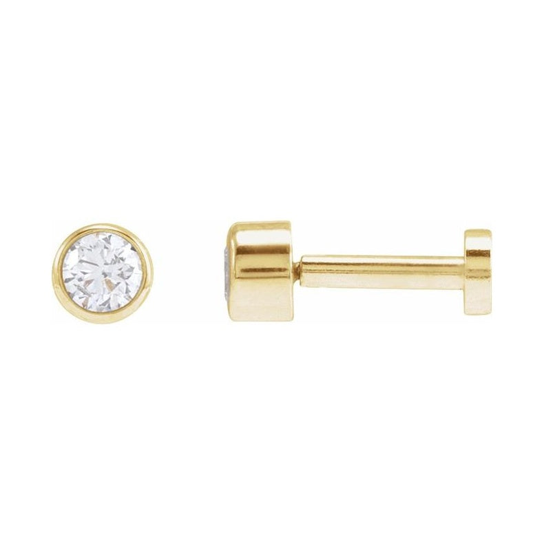 Round Bezel-Set Earrings