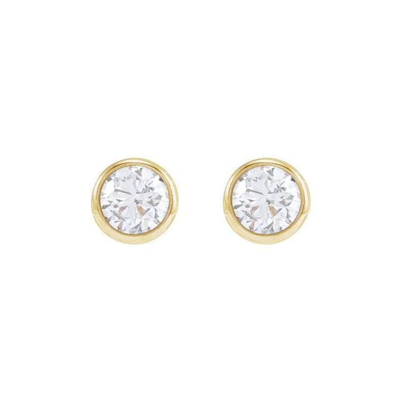 Round Bezel-Set Earrings