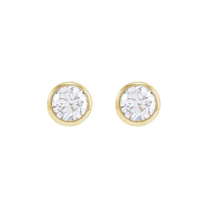 Round Bezel-Set Earrings