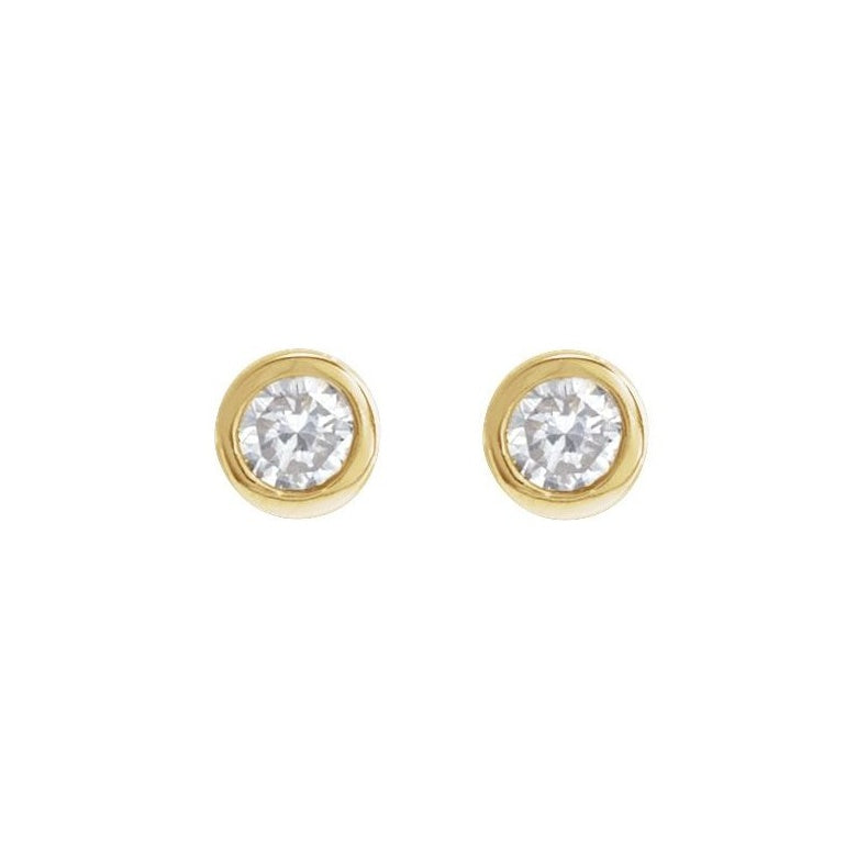 Round Bezel-Set Earrings