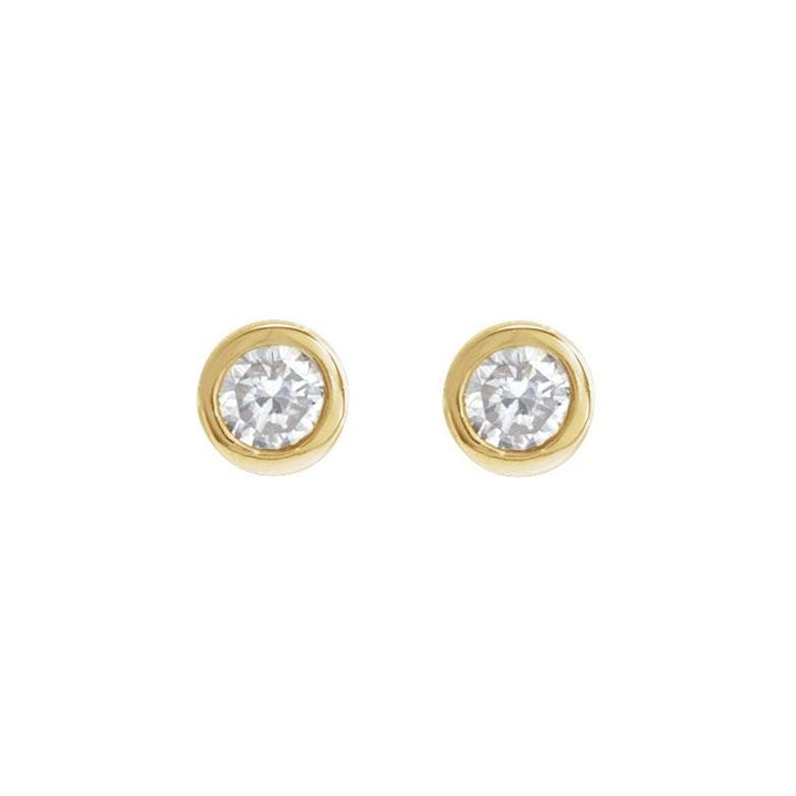 Round Bezel-Set Earrings