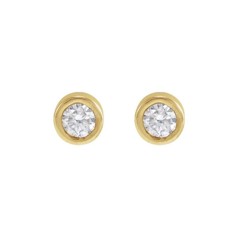 Round Bezel-Set Earrings