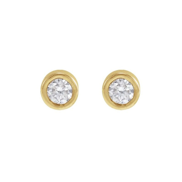 Round Bezel-Set Earrings