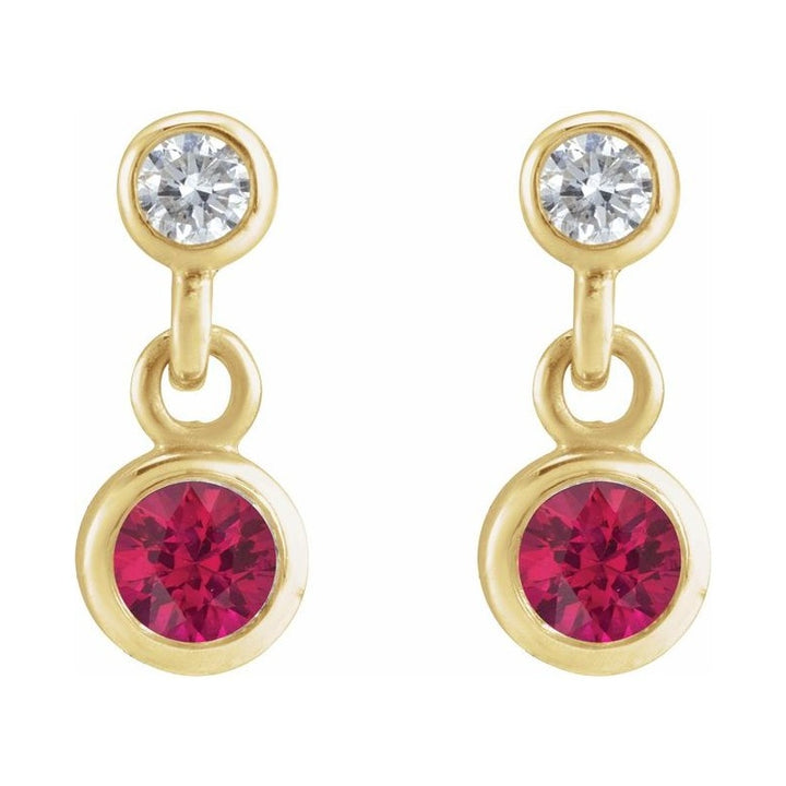 Two-Stone Bezel Set Earrings