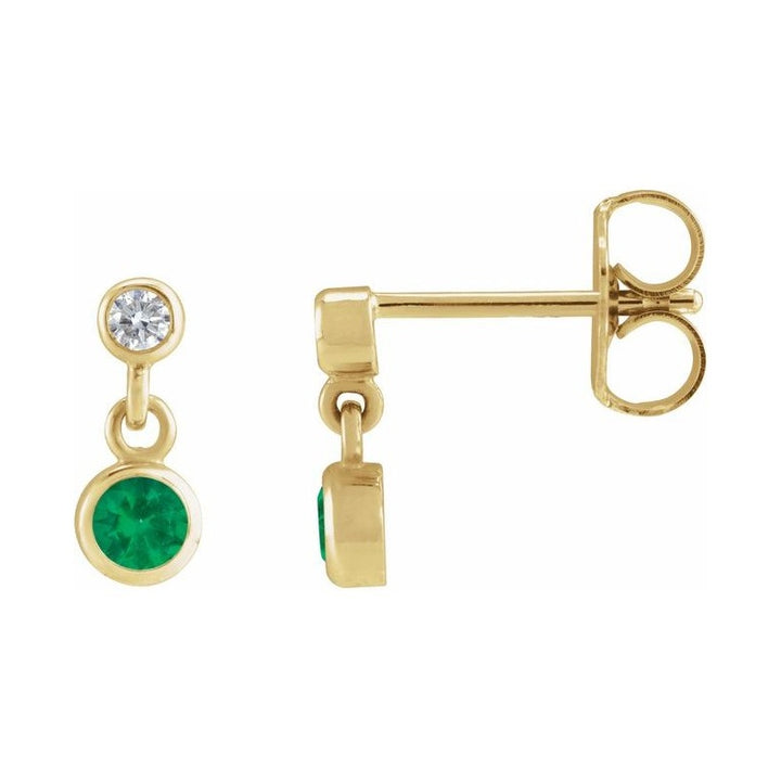 Two-Stone Bezel Set Earrings