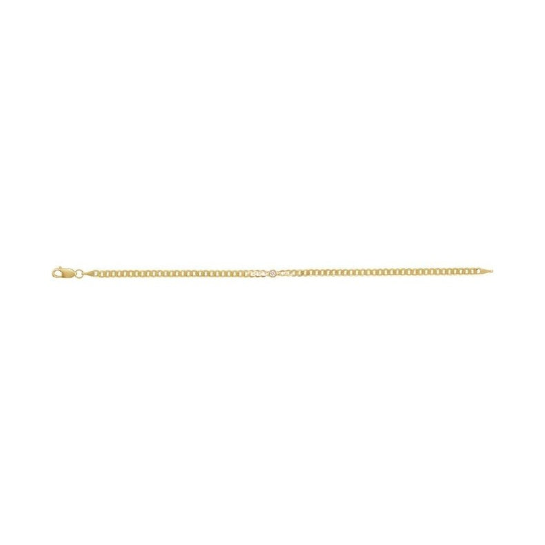 Bezel-Set Solitaire Curb Link Bracelet