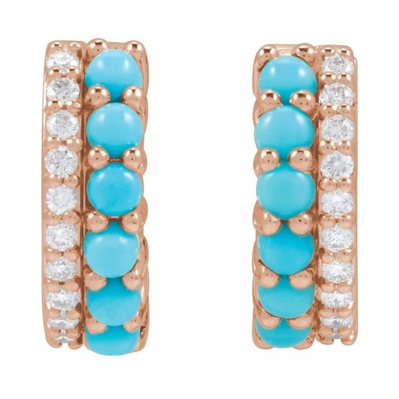 Accented Cabochon Hoop Earrings