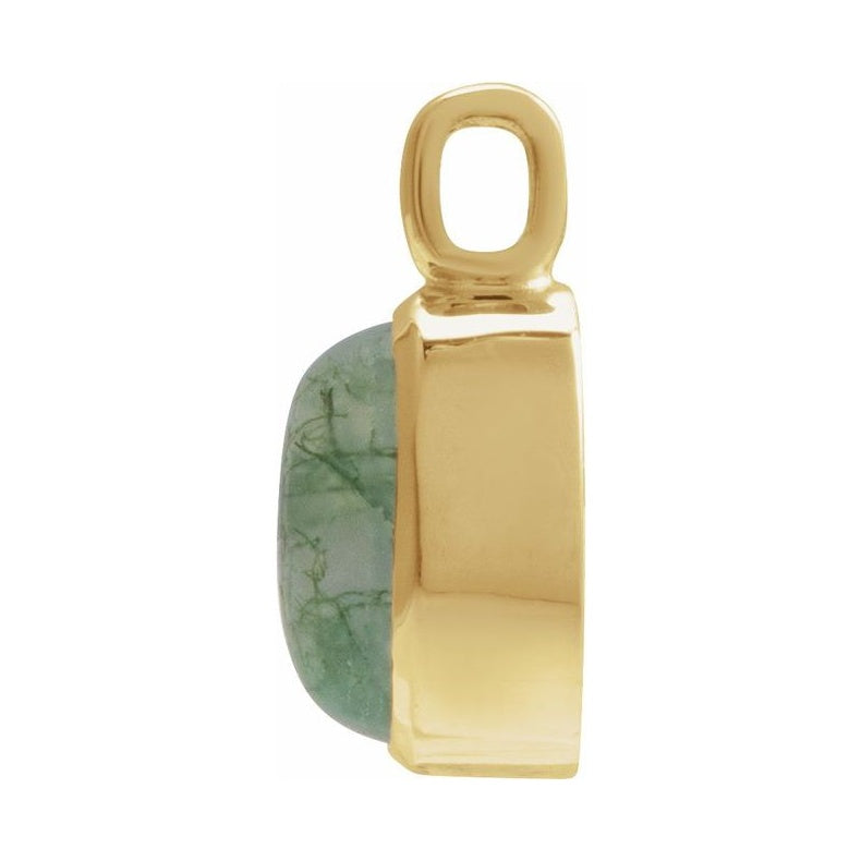 Oval Bezel-Set Cabochon Charm/Pendant
