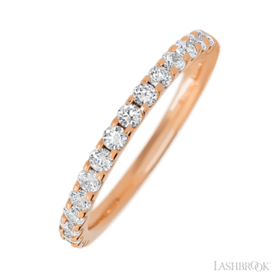 14K Rose Gold band with 15 Round Diamond having TCW-.45
