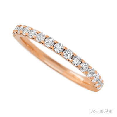 14K Rose Gold band with 15 Round Diamond having TCW-.45