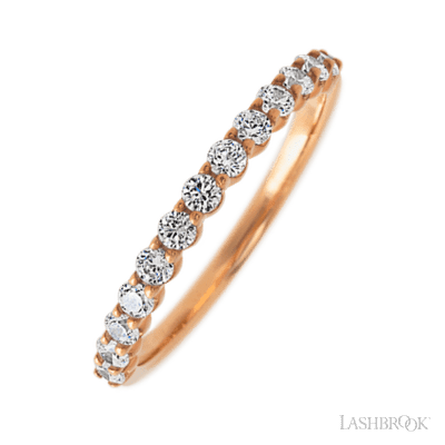 14K Rose Gold band with 13 Round Lab Grown Diamond having TCW-.39