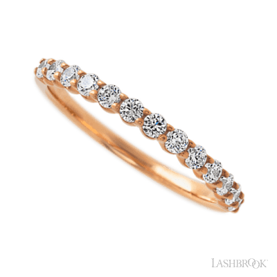 14K Rose Gold band with 13 Round Lab Grown Diamond having TCW-.39