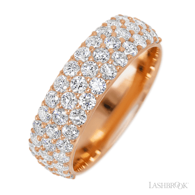 14K Rose Gold band with 46 Round Lab Grown Diamond having TCW-1.38