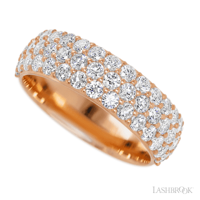 14K Rose Gold band with 46 Round Lab Grown Diamond having TCW-1.38