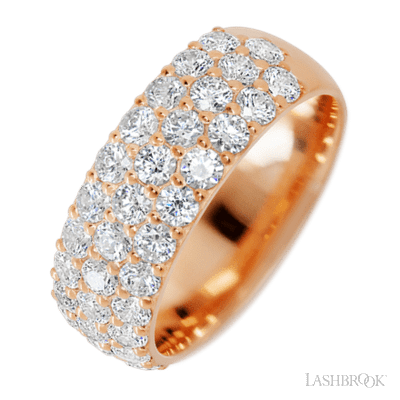 14K Rose Gold band with 43 Round Lab Grown Diamond having TCW-2.15