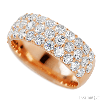 14K Rose Gold band with 43 Round Lab Grown Diamond having TCW-2.15