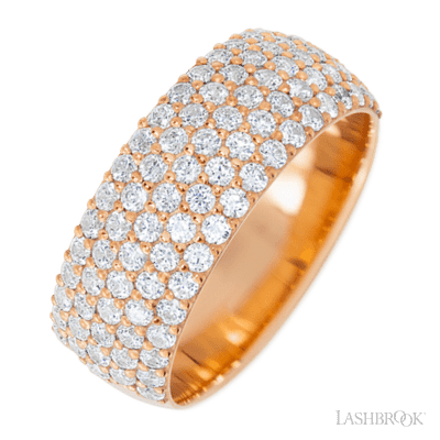 14K Rose Gold band with 88 Round Lab Grown Diamond having TCW-1.32