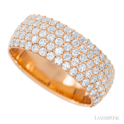 14K Rose Gold band with 88 Round Lab Grown Diamond having TCW-1.32