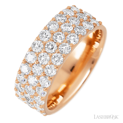 14K Rose Gold band with 37 Round Lab Grown Diamond having TCW-1.85
