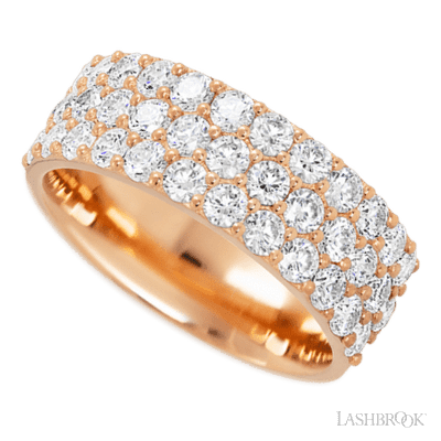 14K Rose Gold band with 37 Round Lab Grown Diamond having TCW-1.85